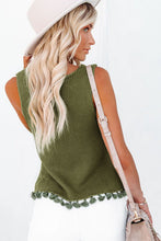 Load image into Gallery viewer, Tasseled Crochet Hollow-out Knit Tank
