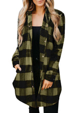 Load image into Gallery viewer, Turn-down Collar Plaid Shirt Coat