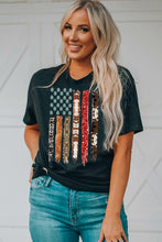 Load image into Gallery viewer, Western American Flag Print Short Sleeve Graphic Tee