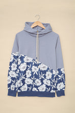 Load image into Gallery viewer, Floral Splicing Cowl Neck Hoodie
