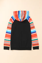 Load image into Gallery viewer, Multicolor Colorful Striped Patchwork Kangaroo Pocket Hoodie