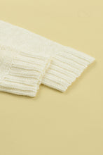 Load image into Gallery viewer, Beige Chevron Striped Drop Shoulder Sweater