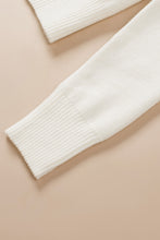 Load image into Gallery viewer, Beige Ruched Sweetheart Neckline Rib Knit Sweater