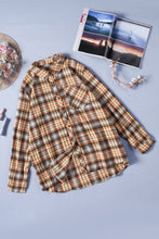 Load image into Gallery viewer, Plaid Print Button Long Sleeve Plus Size Shirt Coat