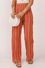 Load image into Gallery viewer, Striped Shirred High Waist Straight Leg Pants