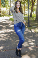 Load image into Gallery viewer, Black/Pink/Gray/Khaki/Apricot Wrap V Neck Waffle Sweater