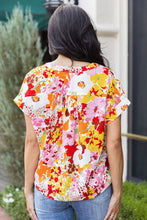 Load image into Gallery viewer, Boho Floral Print V Neck Short Sleeves Top