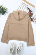 Load image into Gallery viewer, Khaki Casual Button Solid Patchwork Trim Hoodie
