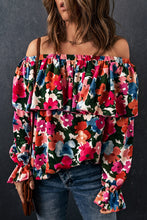 Load image into Gallery viewer, Floral Print Ruffled Off Shoulder Blouse