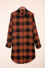 Load image into Gallery viewer, Turn-down Collar Plaid Shirt Coat