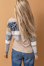 Load image into Gallery viewer, Leopard Color Block V Neck Top