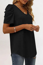 Load image into Gallery viewer, Puff Sleeve V-Neck T-Shirt