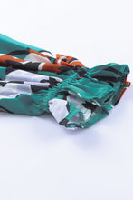 Load image into Gallery viewer, Floral Print Smocked Mock Neck Blouse