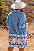 Load image into Gallery viewer, Aztec Print Open Front Knitted Cardigan