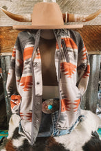 Load image into Gallery viewer, Western Aztec Snap Buttoned Fleece Jacket