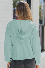 Load image into Gallery viewer, Loose Fit Ribbed V Neck Hoodie
