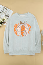 Load image into Gallery viewer, Halloween Pumpkin Leopard Print Plus Size Sweatshirt