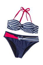 Load image into Gallery viewer, Halter Bandeau Striped Bikini
