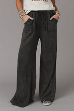 Load image into Gallery viewer, Mineral Washed  Drawstring Retro Wide Leg Pants
