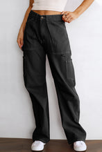 Load image into Gallery viewer, High Waist Straight Leg Cargo Pants with Pockets
