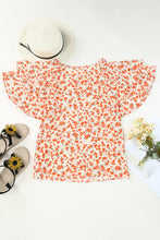 Load image into Gallery viewer, Floral Tiered Flutter Sleeve Blouse
