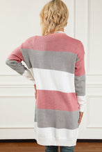 Load image into Gallery viewer, Green Colorblock Stripe Open-Front Cardigan
