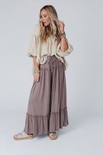 Load image into Gallery viewer, Khaki Frilled Drawstring High Waist Wide Leg Pants
