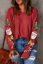Load image into Gallery viewer, Fiery Red Sequined Christmas Favor Sleeve Casual Pullover
