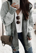 Load image into Gallery viewer, Gray Plus Size Textured Knit Cardigan
