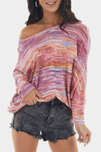 Load image into Gallery viewer, Multicolor Tie-dyed Boat Neck Dolman Sleeve Knit Top
