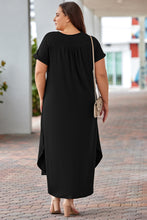 Load image into Gallery viewer, Plus Size V Neck Rolled Cuffs Maxi Dress

