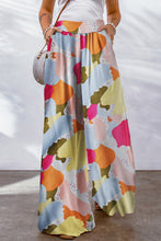 Load image into Gallery viewer, Multicolor Color Palette Print Flowy Wide Leg Pants
