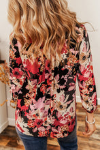 Load image into Gallery viewer, Red Floral Print Button Up Casual Shirt
