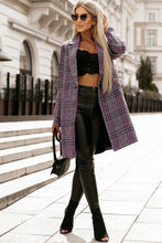 Load image into Gallery viewer, Pink Plaid Lapel Collar One Button Midi Coat
