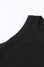 Load image into Gallery viewer, Solid Black Round Neck Ribbed Tank Top
