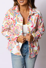 Load image into Gallery viewer, Paisley Pattern Print Buttoned Corduroy Shacket
