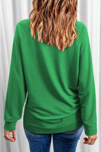 Load image into Gallery viewer, Green Merry &amp; Bright Sequin Pattern Raglan Sleeve Sweatshirt
