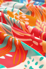 Load image into Gallery viewer, Multicolor Vibrant Tropical Print Smocked Ruffle Tiered Maxi Dress
