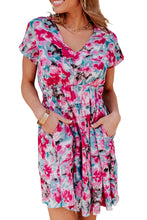 Load image into Gallery viewer, V Neck Short Sleeve Floral Dress
