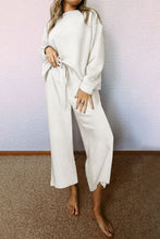 Load image into Gallery viewer, White Ultra Loose Textured 2pcs Slouchy Outfit
