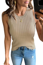 Load image into Gallery viewer, Ribbed Knit Crew Neck Tank Top
