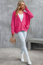 Load image into Gallery viewer, Rose Buttons Front Pocketed Sweater Cardigan
