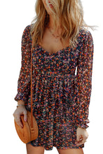 Load image into Gallery viewer, Wrapped V Neckline Long Sleeve Floral Dress
