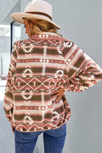 Load image into Gallery viewer, Pink Western Colorblock Snap Buttoned Sherpa Jacket
