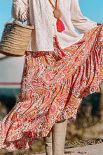 Load image into Gallery viewer, Boho Holiday Paisley Print Tiered Long Sleeve Maxi Dress
