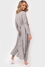 Load image into Gallery viewer, Gray Tie Back Long Open Front Cardigan
