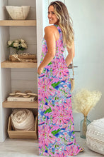 Load image into Gallery viewer, Sleeveless High Waist Pocketed Floral Maxi Dress
