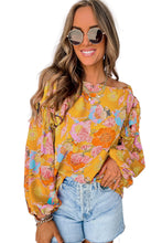 Load image into Gallery viewer, Ginger Floral Print Ruffle Puff Sleeve Blouse
