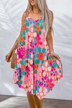 Load image into Gallery viewer, Floral Print Spaghetti STraps Flowy Midi Dress
