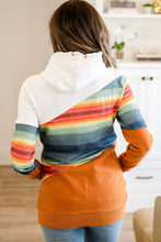 Load image into Gallery viewer, Brown Striped Colorblock Pocketed Hoodie
